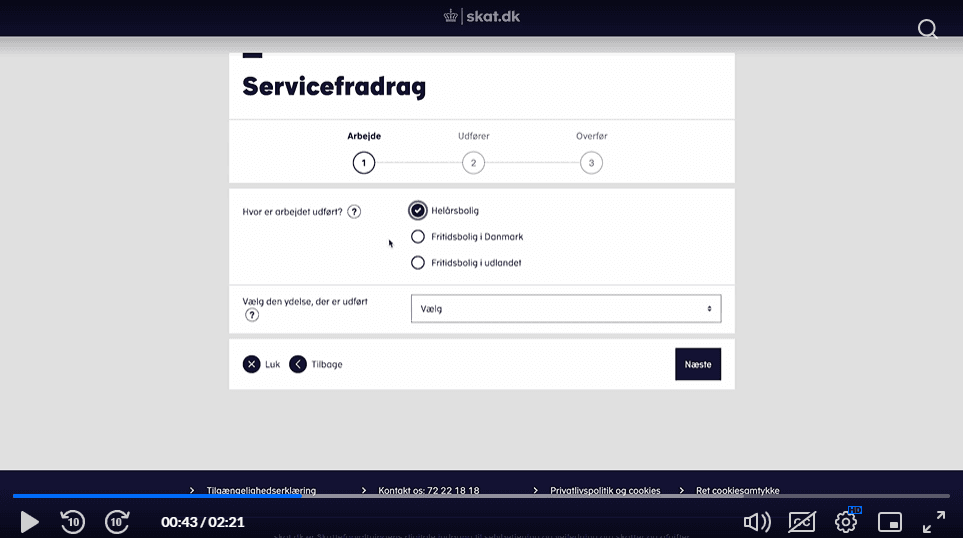 Skærmbillede servicefradrag