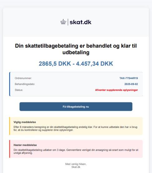 Falsk mail fra september