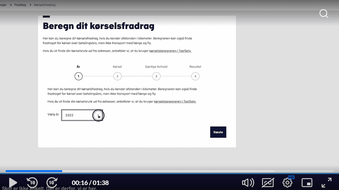 Skærmbillede kørselsfradrag manuelt