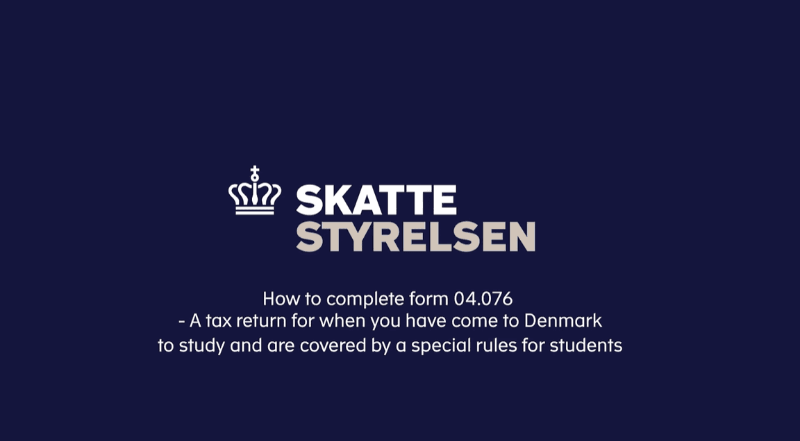 Skærmbillede af blanket 04.076 til studerende