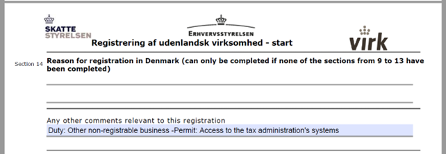 Registration of non-Danish businesses